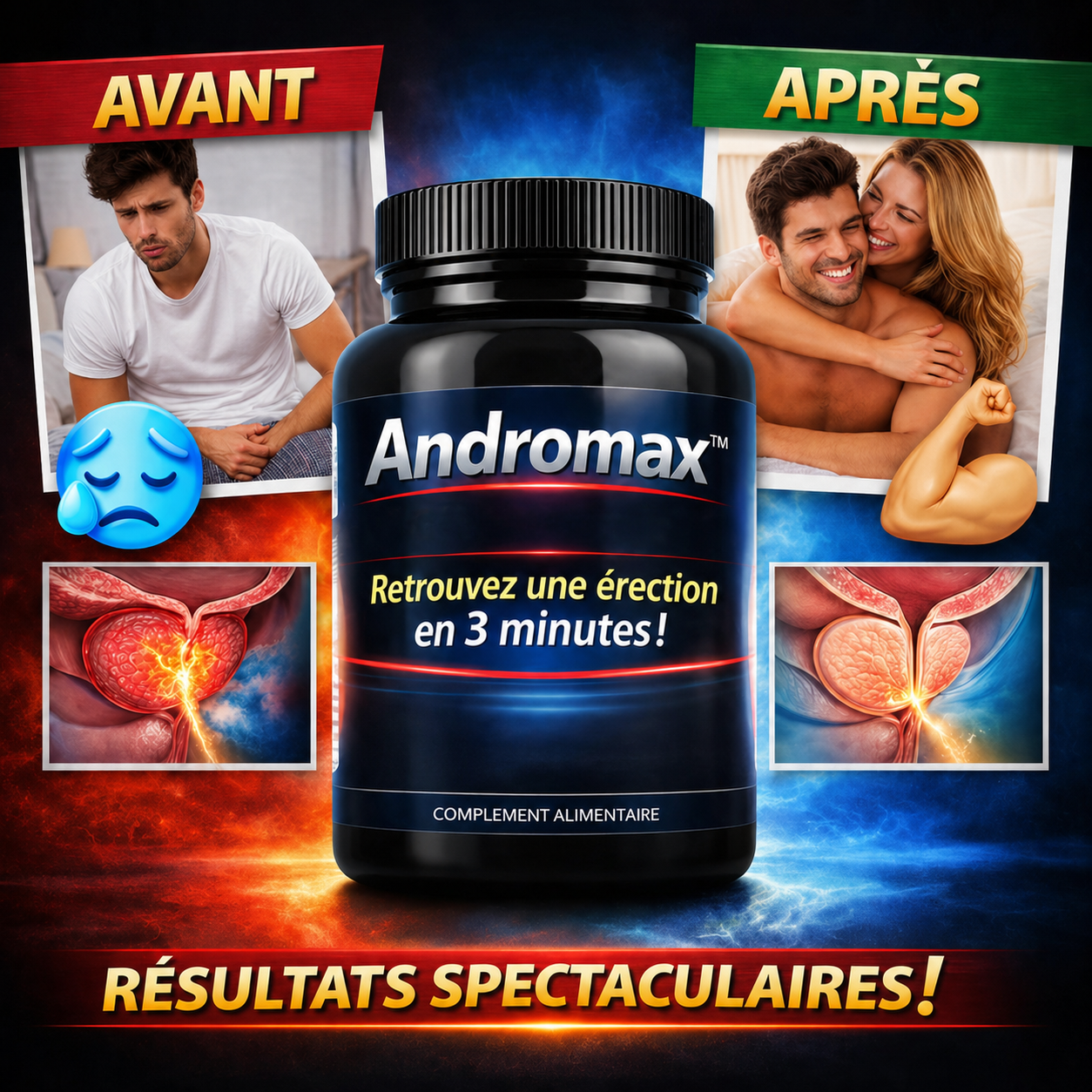 Andromax™ Gélules Prostate | Retrouvez une érection en 3 minutes!